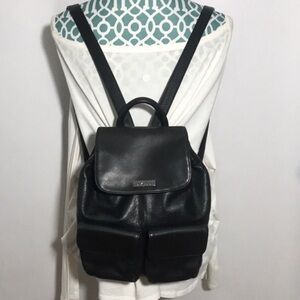 DKNY Donna Karan Mini Black Leather Vintage Black Backpack